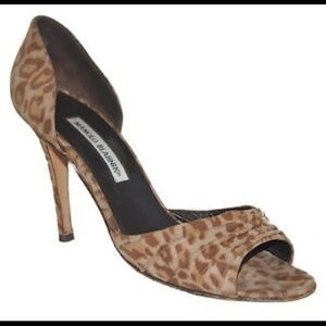 Manolo Blahnik leopard open toe pump!!!!